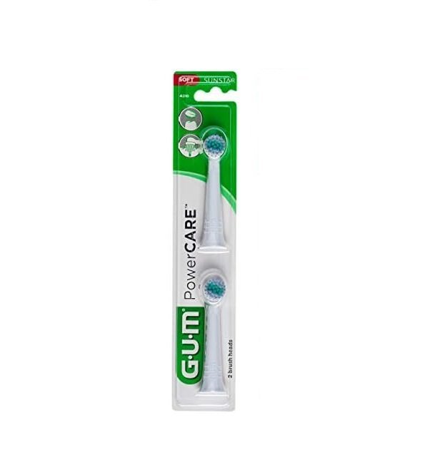 Gum-Recharge-PowerCare2TetesDeBrosse4210 Gum Brosse à Dent Recharge Par 2 Pièces 4210 – Image 1