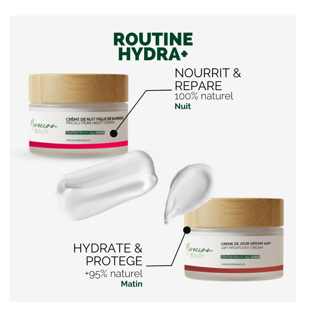 Moroccan-Beauty-Routine-Hydra Moroccan Beauty Routine Hydra+ "Creme de jour 50ml+Creme de nuit 50ml" – Image 1