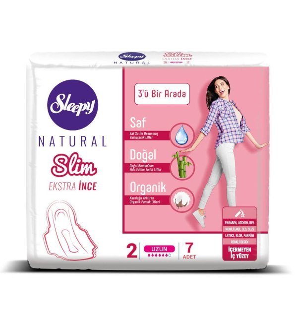 Nouveau-projet-75 Sleepy Natural Slim Extra Thin 3in1 Long Pads 7 Pcs – Image 1