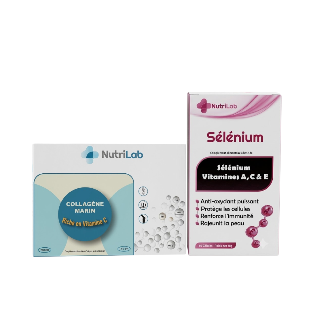 Nutrilab-Collagen-Marin-90gelulesSelenium-60gelules-Pack Nutrilab Collagen Marin 90 Gelules+Selenium 60 Gelules Pack – Image 1