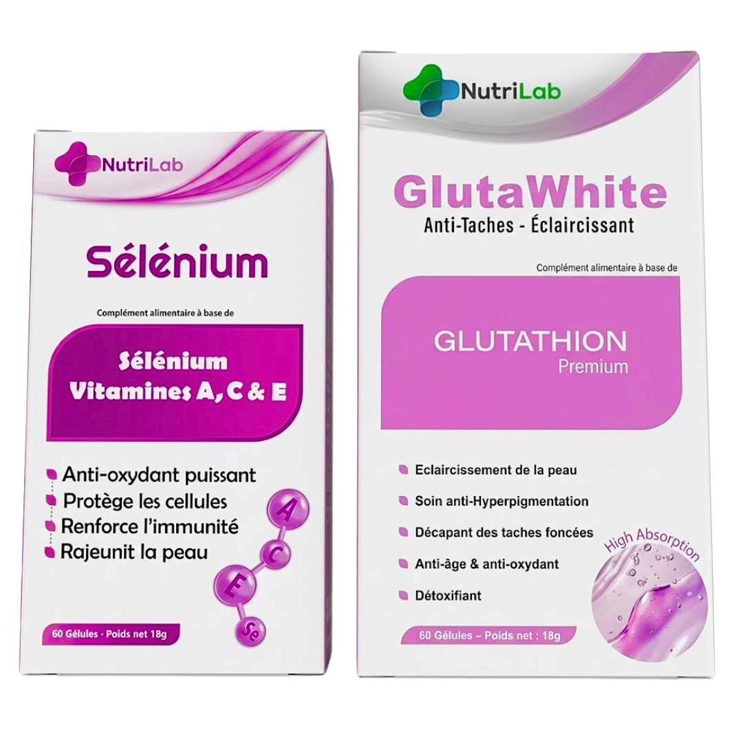 Nutrilab-Glutawhite-60gelulesSelenium-60gelules Nutrilab Glutawhite 60 Gelules+Selenium 60 Gelules – Image 1