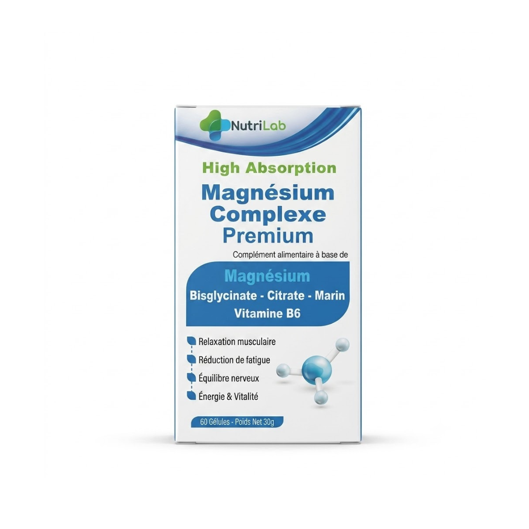 Nutrilab-Magnesium-Complexe-Premium-60gelules Nutrilab Magnesium Complexe Premium 60 Gelules – Image 1