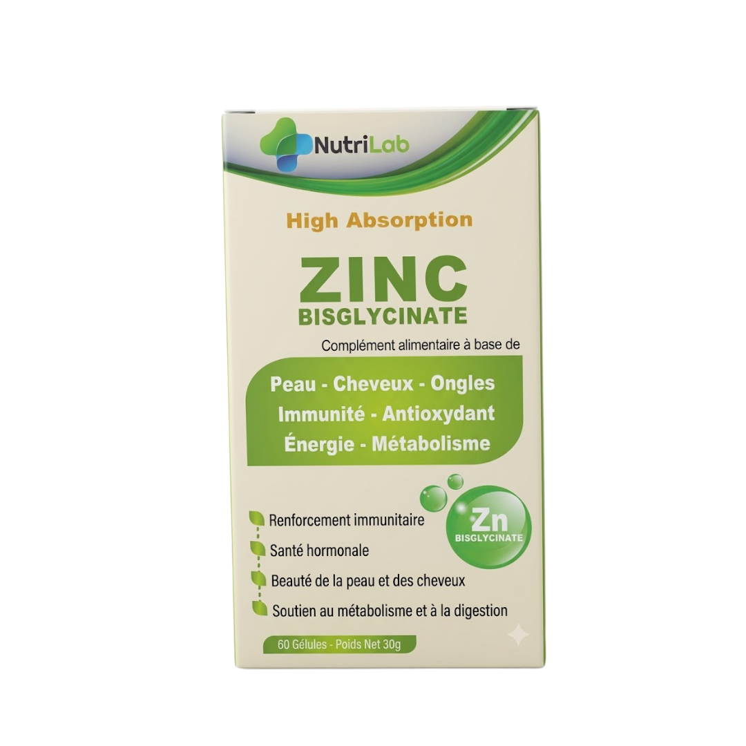 Nutrilab-Zinc-Bisglycinate-60gelules Nutrilab Zinc Bisglycinate 60 Gelules – Image 1