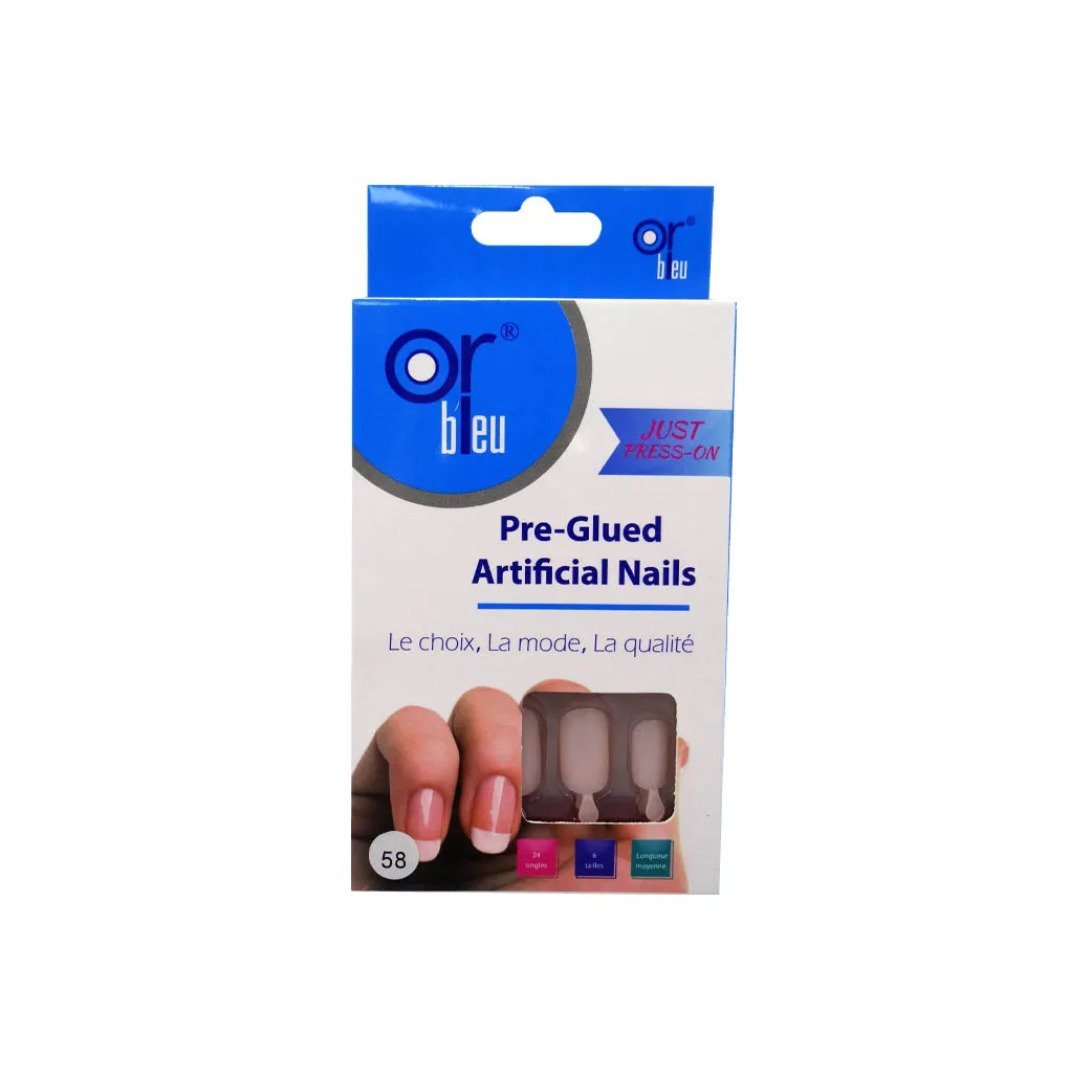 Or-Bleu-Pre-Glued-Artificial-Nails-N°-58-Ref-CT-988 Or Bleu Pre-glued Artificial Nails FC 58 CT-988 – Image 1