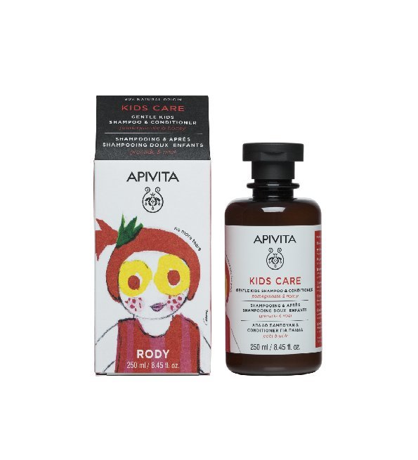 apivita-kids APIVITA SHAMPOOING/APRES SHAMPOOING GRENADE & MIEL 250ML – Image 1