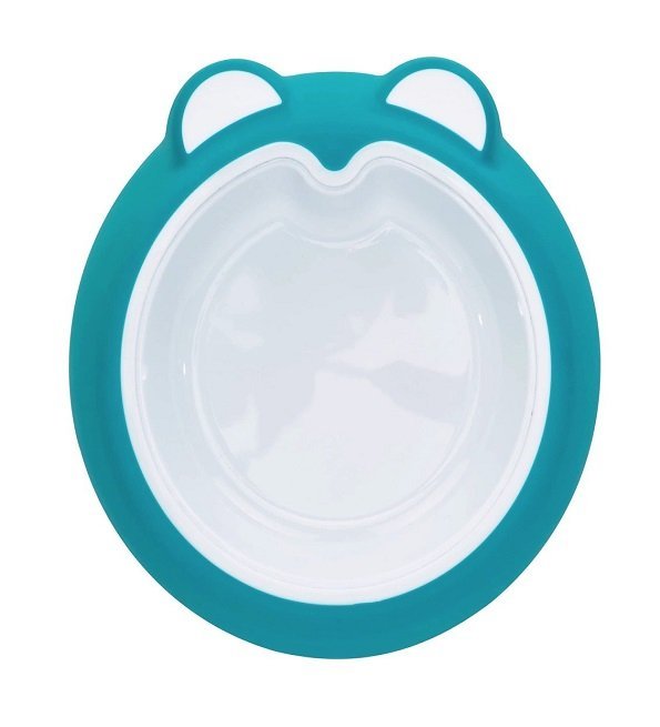 assiette-antiderapante-pour-bebe-bleu-glacier-badabulle Badabulle Assiette anti derapante Ice Blue Ref B005209 – Image 1