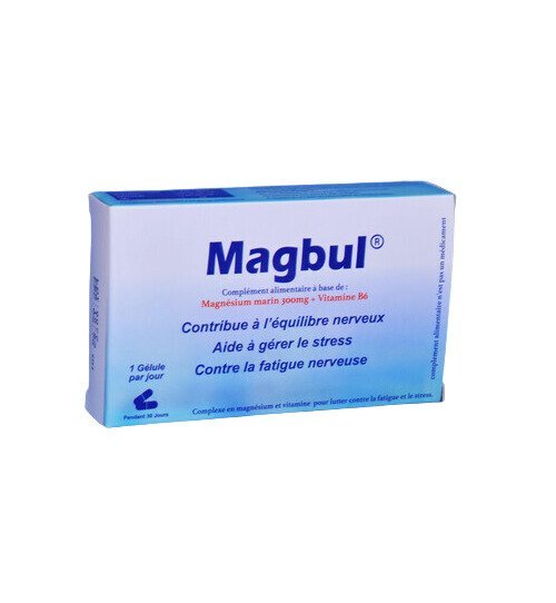 magbul-magnesium-marin-300mg-et-de-vitamines-b6-30gelules-removebg-preview Magbul 30 gélules – Image 1