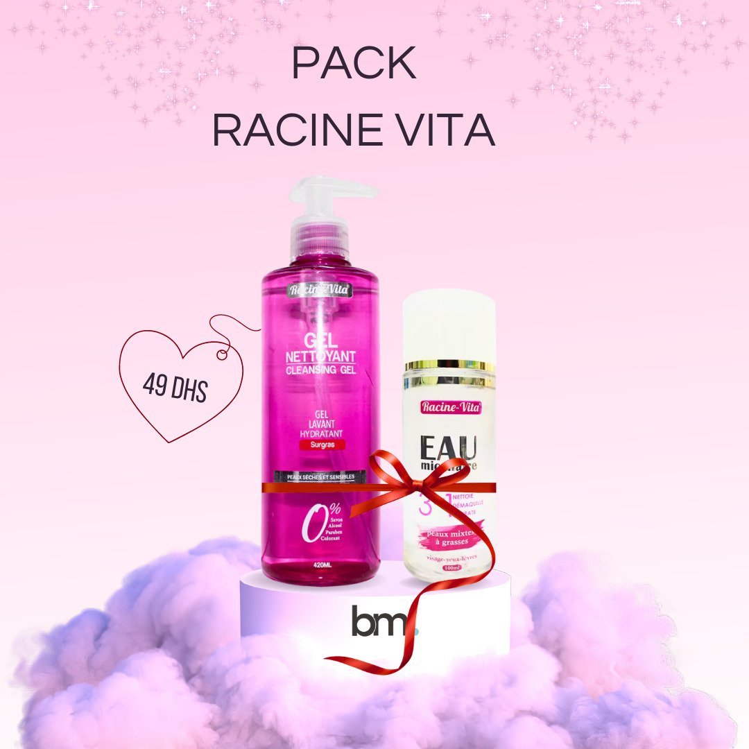racine-vita Racine Vita Gel Nettoyant Peau Seche 200ml + Eau Micellaire 2en1 100ml OFFERTE – Image 1