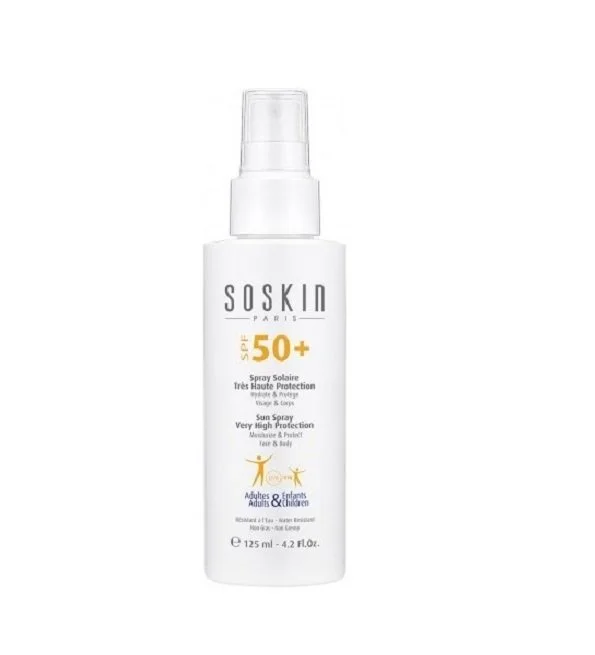 soskin-spray-solaire-tres-haute-protection-spf50 SOSKIN SPRAY SOLAIRE TRÈS HAUTE PROTECTION SPF50+ 125ML – Image 1