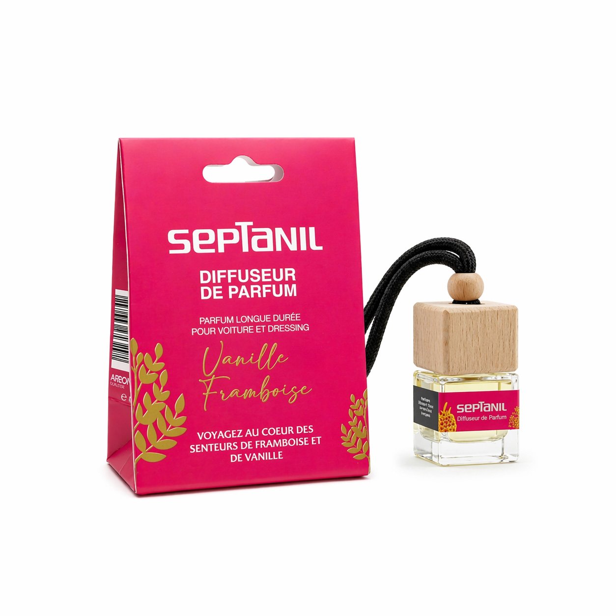 vanille-framboisevoiture Septanil Diffuseur De Voiture Vanille Framboise 8ml – Image 1
