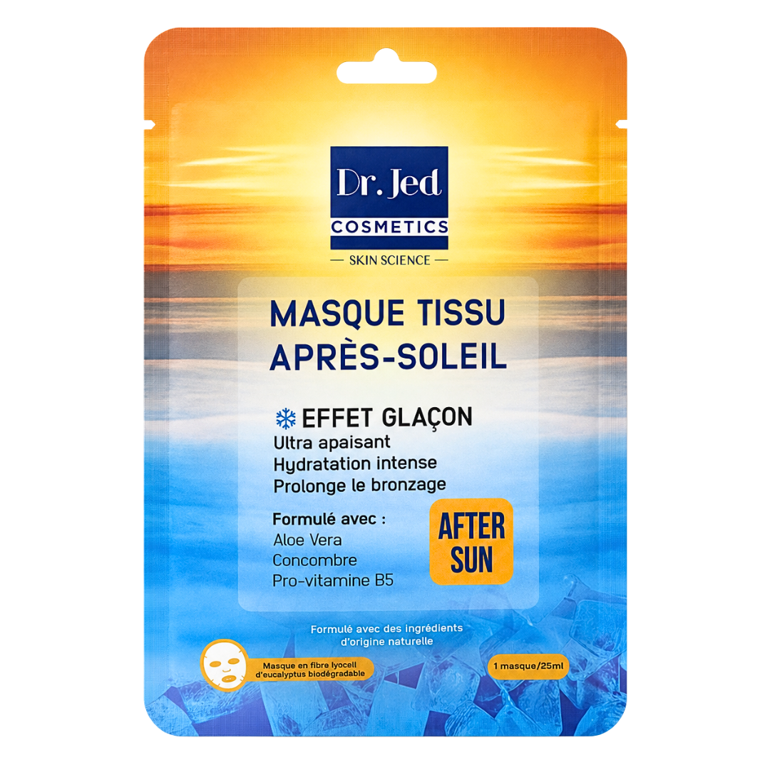 Dr-Jed-Masque-Tissu-Apres-Soleil-25ml Dr Jed Masque Tissu Apres Soleil 25ml – Image 1