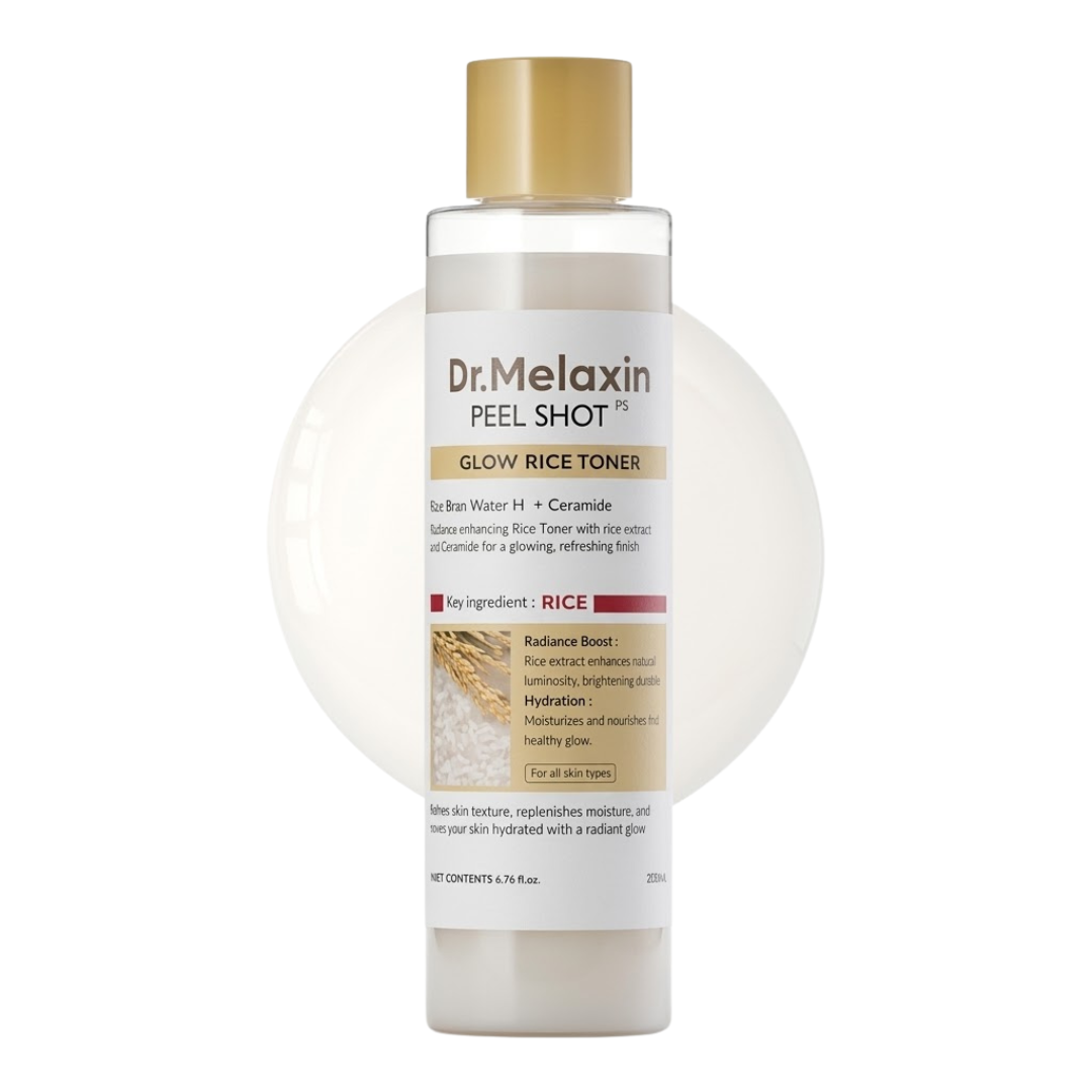 Dr.Melaxin-Peel-Shot-Glow-White-Rice-Toner-200ml Dr.Melaxin Peel Shot Glow White Rice Toner 200ml – Image 1