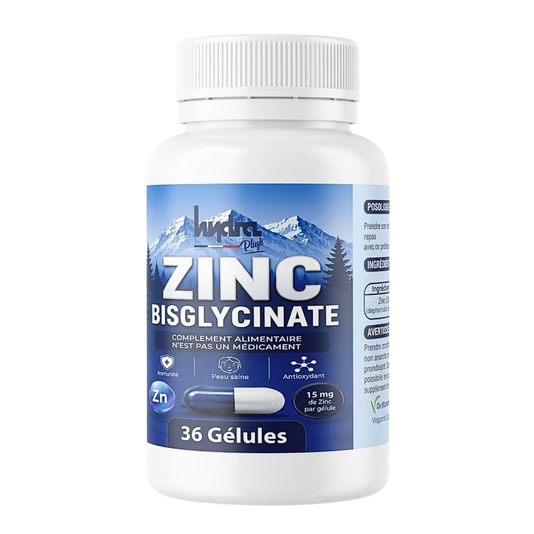 Hydra-Plus-Zinc-Bisglycinate-36gelules Hydra Plus Zinc Bisglycinate 15mg 36 Gelules – Image 1