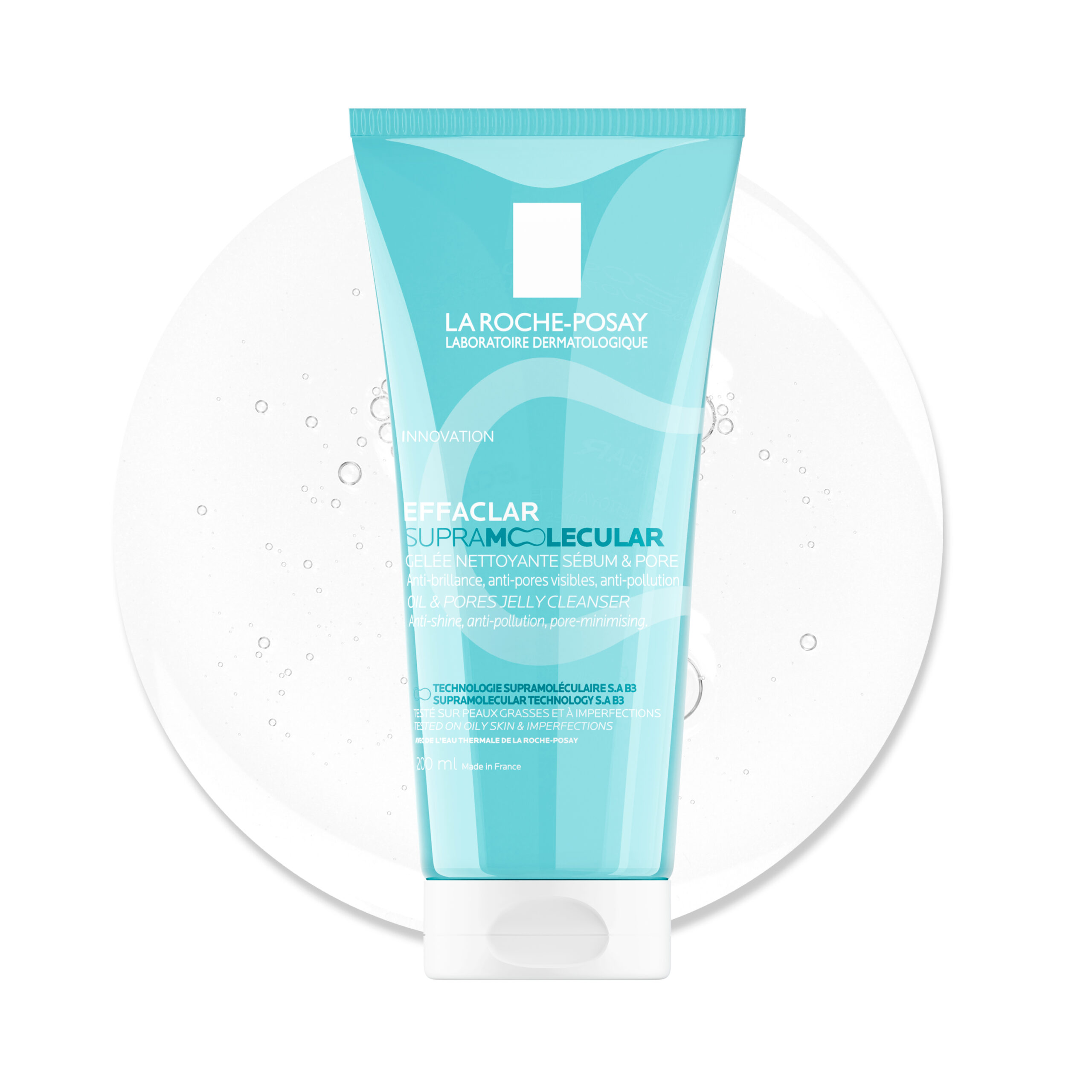 LaRochePosay-Product-Skincare-Effaclar-Supramolecular-Cleanser-200ml-3337875958738-ATF-PIM-PackshotTexture-scaled La Roche Posay Effaclar Supramolecular Gelée Nettoyante sébum et pores |200ml – Image 1