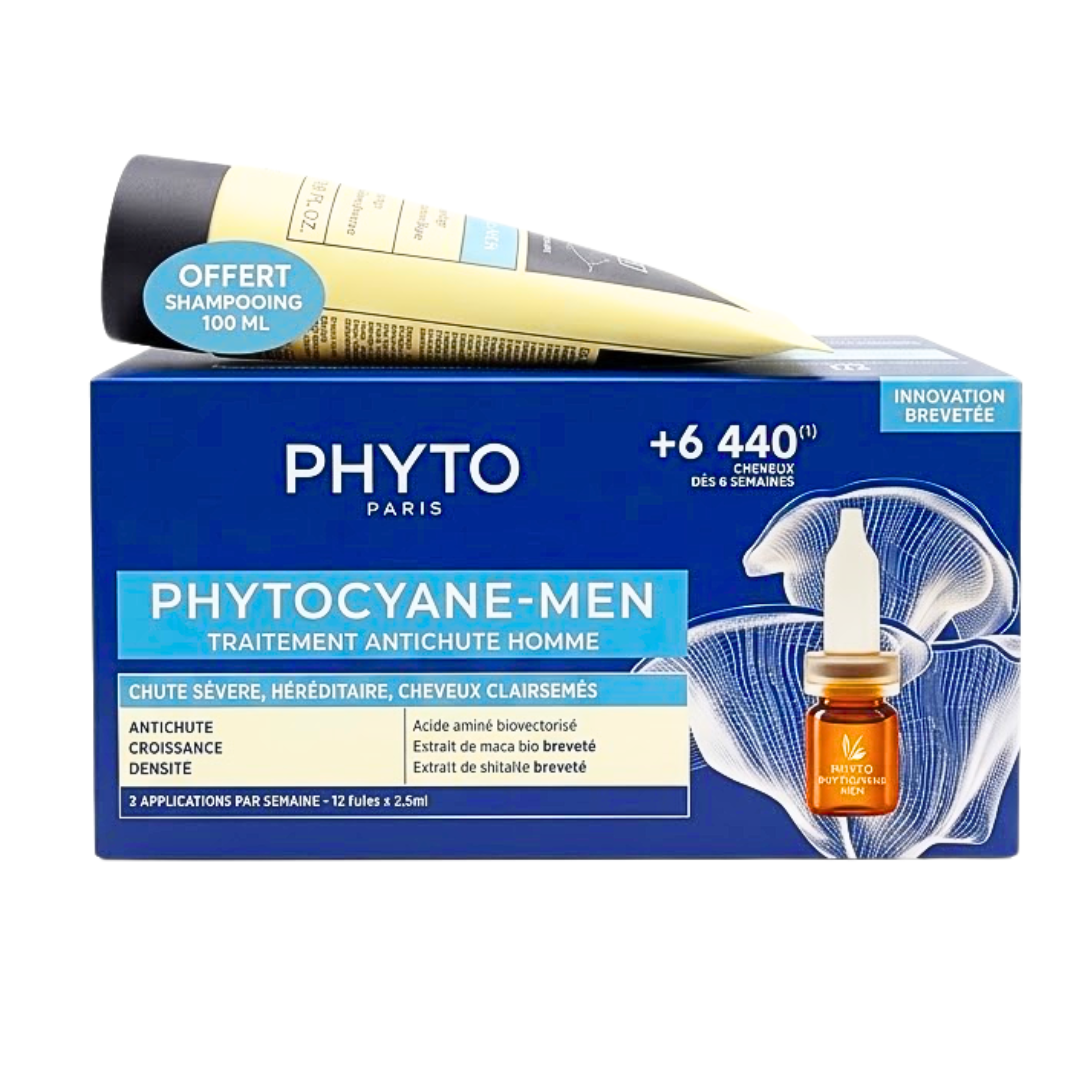 Phytocyane-Traitement-Antichute-Homme-123.5ml Phyto Phytocyane Traitement Antichute Homme 12x3.5ml – Image 1