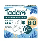Tadam Serviette Ultra Coton Bio Super+ 12un