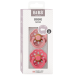 Bibs 2 Sucettes Boheme Ronde Dusty Pink / Coral Size 2 +6mois