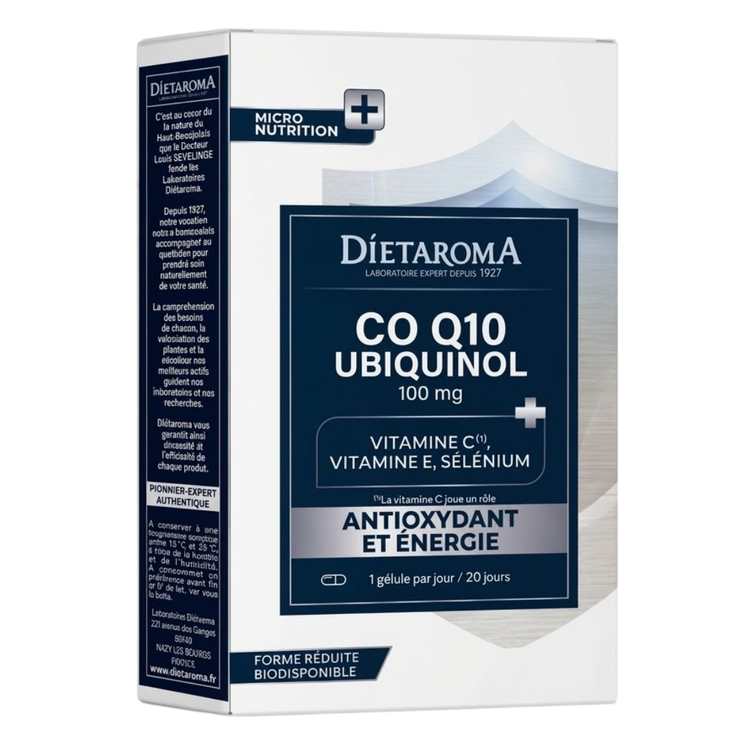 Dietaroma-CO-Q10-Ubiquinol-20gelules Dietaroma CO Q10 Ubiquinol 100mg 20 Gelules – Image 1