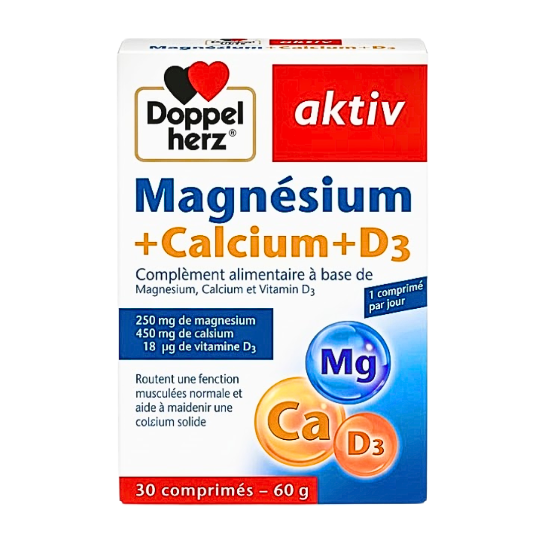Doppel-Herz-MagnesiumCalciumD3-30-comprimes Doppel Herz Aktiv Magnesium+Calcium+D3 30 Comprimes – Image 1
