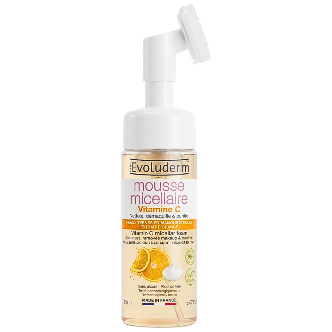 Evoluderm-Mousse-Micellaire-Vitamine-C-150ml Evoluderm Mousse Micellaire Vitamine C 150ml – Image 1
