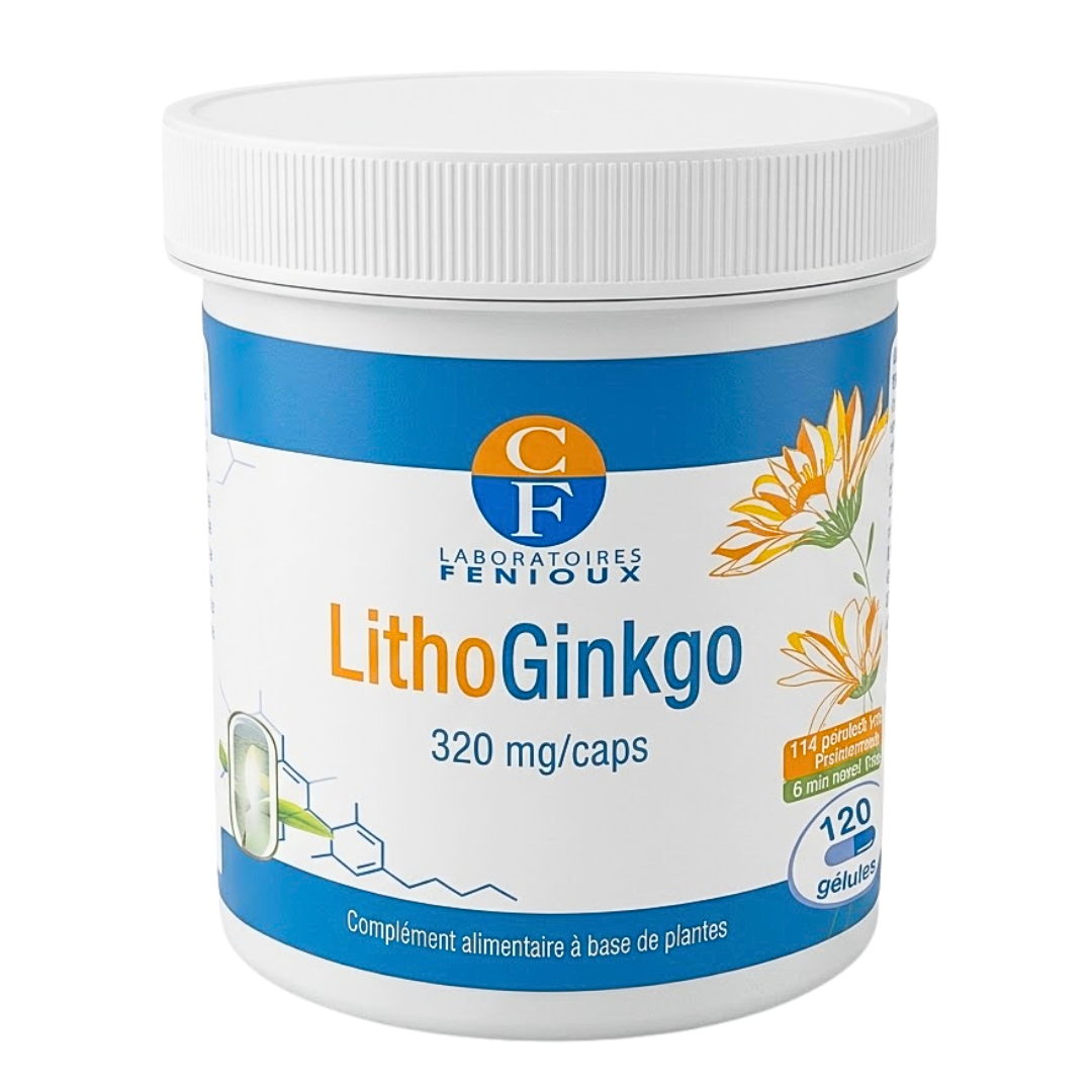 Fenioux-LithoGinkgo-120gelules Fenioux LithoGinkgo 120 Gelules – Image 1