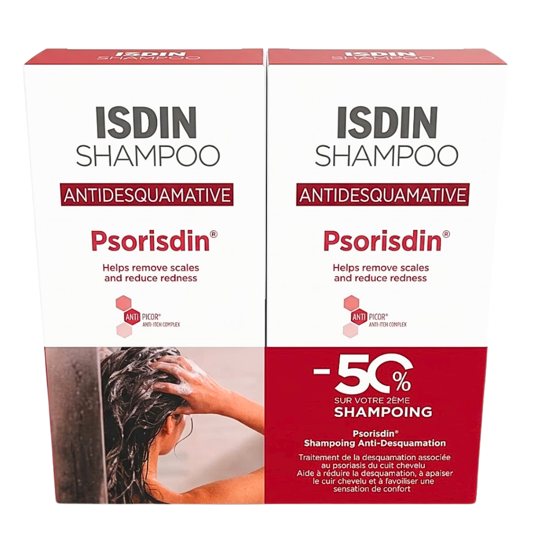 Isdin-shamp-psorisdin-antidesquamatie-2200ml-50-Sur-La-2eme Isdin Shampoing Psorisdin Antidesquamatie 2x200ml -50% Sur La 2eme – Image 1