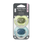 Tommee Tippee 2 Sucettes Night Glow 6-18mois