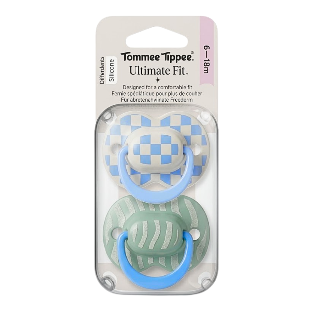 Tommee-Tippee-2-Suc-Ultimate-Fit-Boy-6-18m Tommee Tippee 2 Sucettes Ultimate Fit Boy 6-18mois – Image 1