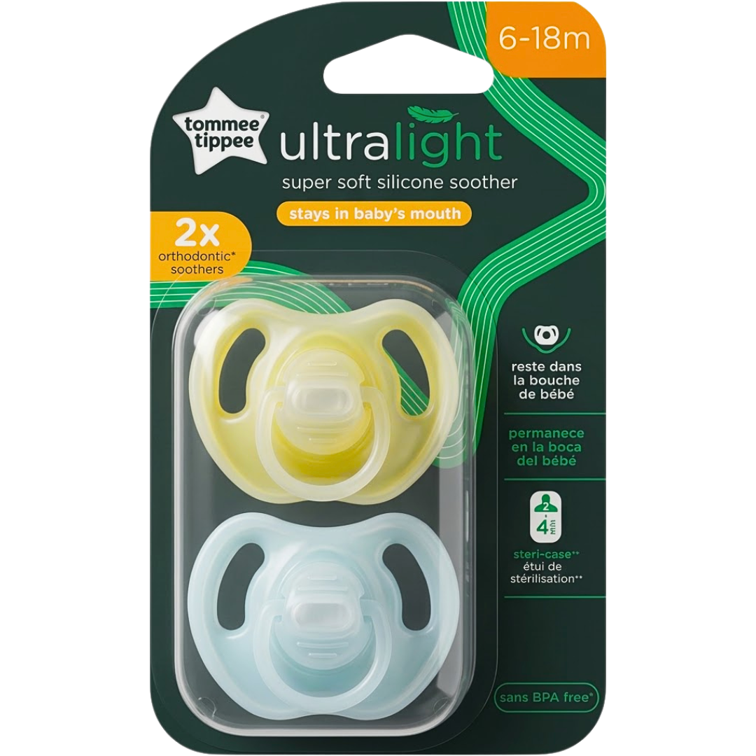 Tommee-Tippee-2-Sucettes-Ultra-Light-6-18-Mois-Fille Tommee Tippee 2 Sucettes Ultra Light 6-18 Mois Fille – Image 1