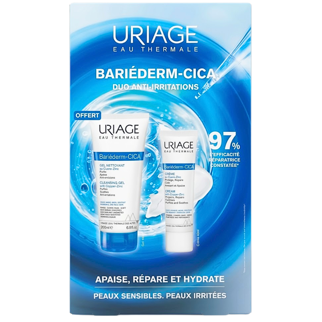 Uriage-bariederm-cica-creme-40mlCica-gel-200ml-Offert Uriage Bariederm Cica Creme 40ml+Cica Gel 200ml Offert – Image 1